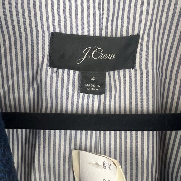 J. Crew Womens Boyfriend English Wool Blazer Navy Speckled Size 4 NWT Preppy - Picture 4 of 8